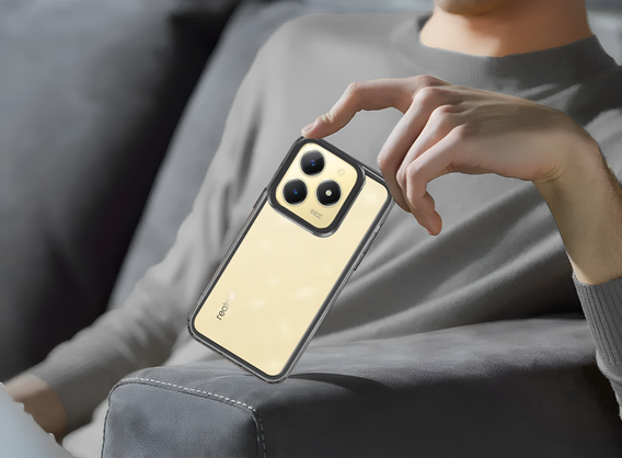 Θήκη για Realme C61, Fusion Hybrid, διαφανής / μαύρη