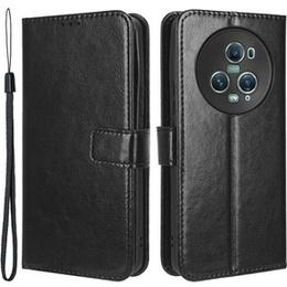 Θήκη με πτερύγιο για Honor Magic 5 Pro, Crazy Horse Wallet, μαύρη