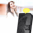 Θήκη με πτερύγιο για Realme 12, Butterfly, μαύρη