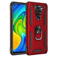 θωρακισμένη θήκη για Xiaomi Redmi Note 9, Nox Case Ring, κόκκινη