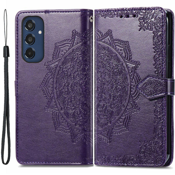Θήκη με πτερύγιο για Samsung Galaxy M35, Mandala, μωβ