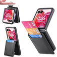 Θήκη για Motorola Razr 50 Ultra, Card Slot Ring Case, μαύρη