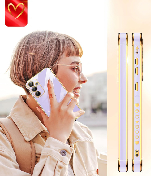 Θήκη για Samsung Galaxy A54 5G, Electro heart, μωβ + 2x γυαλί 9H