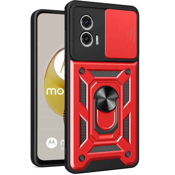 Θήκη για Motorola Moto G73 5G, CamShield Slide, κόκκινο