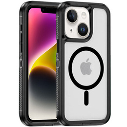 Θήκη με πλαίσιο για iPhone 13/14, για MagSafe, διαφανής / μαύρη