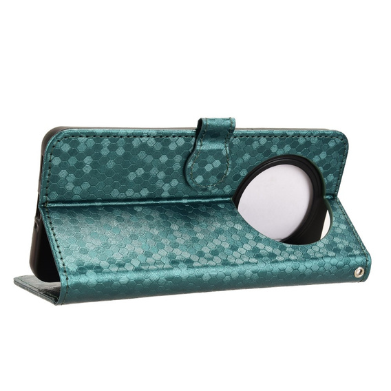 θήκη πτερύγιο για Oppo Reno 12FS / 12F, Wallet Rhombus, πράσινη