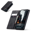 θήκη CASEME για iPhone 14 Pro, Leather Wallet Case, μαύρη