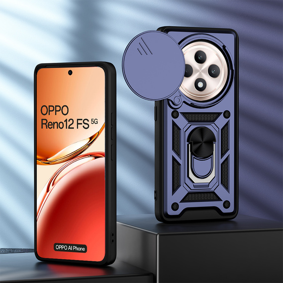 Θήκη για Oppo Reno 12FS / Oppo Reno 12F, CamShield Slide, μπλε