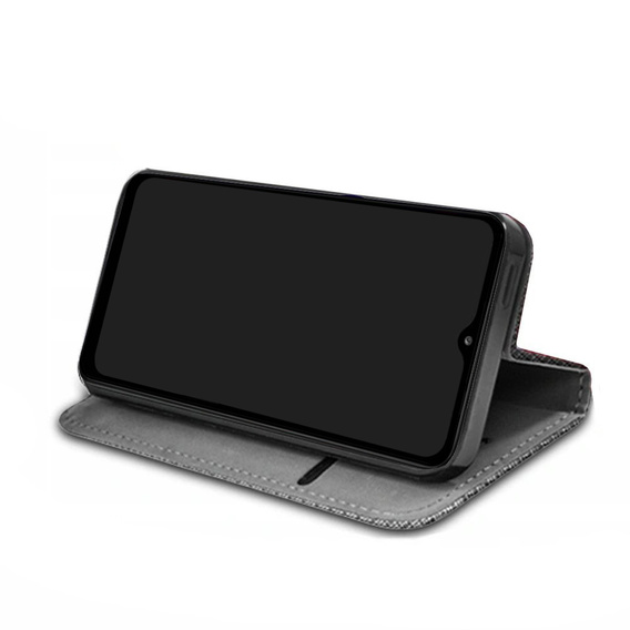 Θήκη για Motorola Moto G34 5G, Smart Magnet, κόκκινη + γυαλί 9H