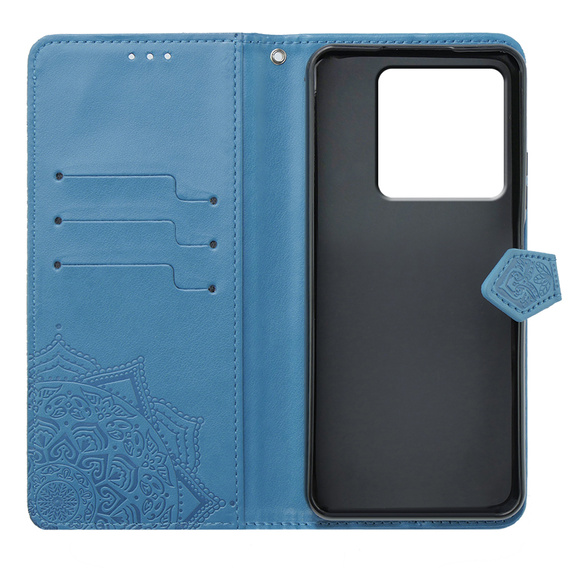Θήκη με πτερύγιο για Xiaomi Poco X6 5G, Mandala, μπλε