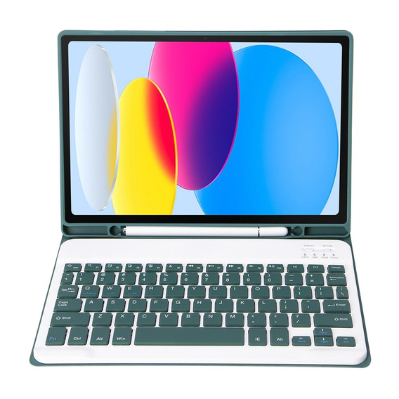 Θήκη + πληκτρολόγιο iPad 10.9 2022 10 Gen, Pen Slot, σκούρα πράσινη