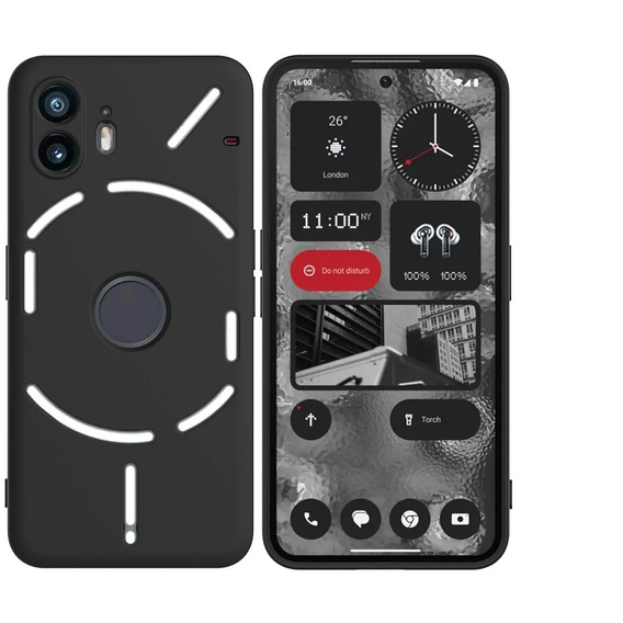 Θήκη για Nothing Phone 2, Silicone Lite, μαύρη