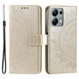 Θήκη με πτερύγιο για Xiaomi Redmi Note 13 Pro 4G / Xiaomi Redmi Note 14S / Xiaomi Poco M6 Pro 4G, Mandala, χρυσή