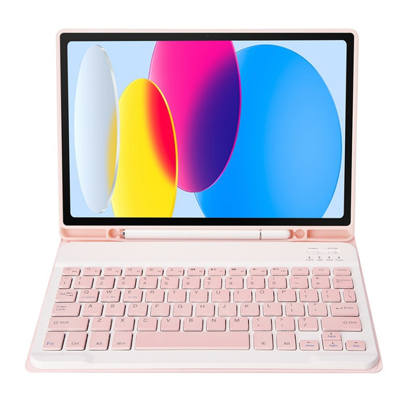Θήκη + πληκτρολόγιο iPad 10.9 2022 10 Gen, Pen Slot, ροζ rose gold