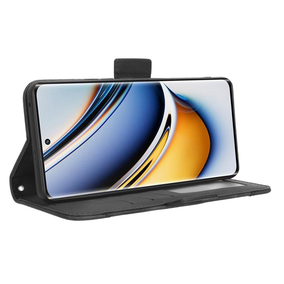 Θήκη με πτερύγιο για Realme 11 Pro 5G / Pro+ 5G, Card Slot, μαύρη