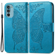 Θήκη με πτερύγιο για Motorola Moto G52 / G82 5G, Butterfly, μπλε