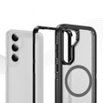 Θήκη με πλαίσιο για Samsung Galaxy S23 FE, για MagSafe, διαφανής / μαύρη