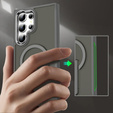 Θήκη για Samsung Galaxy S25 Ultra, Kickstand Matt Case, για MagSafe, γκρι + Γυαλί οθόνης