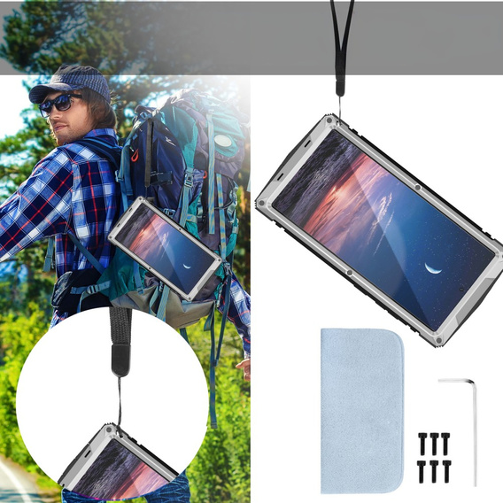 Θωρακισμένη θήκη για Samsung Galaxy S25 Ultra, R-JUST, ασημένια