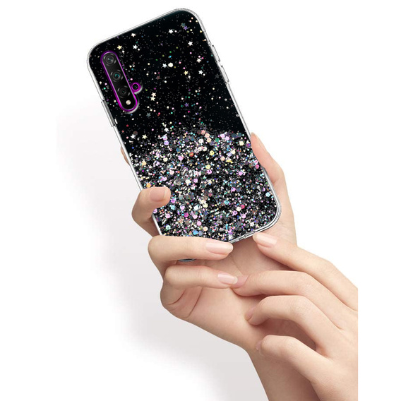 Θήκη για Huawei Nova 5T/Honor 20, Glittery, μαύρη