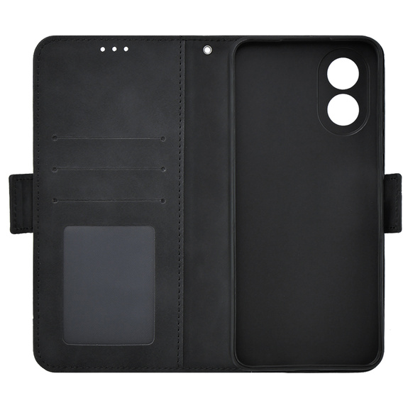 Θήκη με πτερύγιο για Oppo A38 4G / Oppo A18 4G, Card Slot, μαύρη