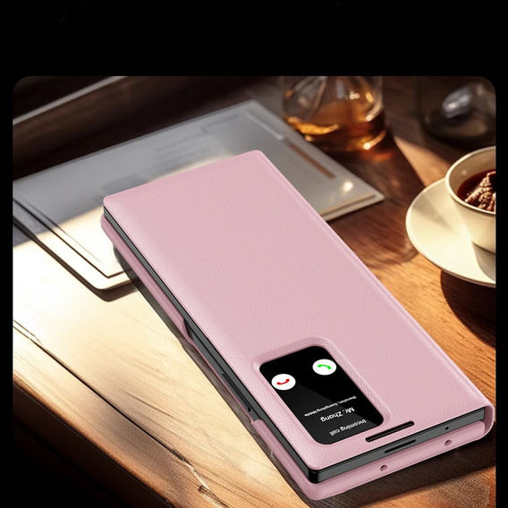 Αναδιπλούμενη θήκη για Samsung Z Fold6 5G, Smart View Wallet, ροζ