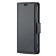 Θήκη για Xiaomi 15, ERBORD Glossy Litchi, πορτοφόλι με πτερύγιο, μαύρη