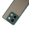 Θήκη σιλικόνης για Xiaomi Redmi Note 13 5G, με προστασία κάμερας, διαφανής / πράσινη + Tempered Glass 9H