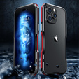 Θήκη LUPHIE για iPhone 15 Pro, Armor Bumper, μαύρο / κόκκινο