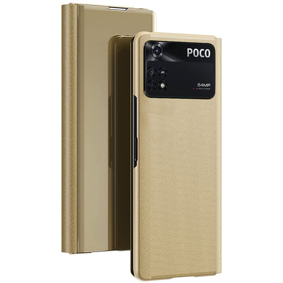 Θήκη για Xiaomi Poco M4 Pro 4G, Clear View, χρυσή