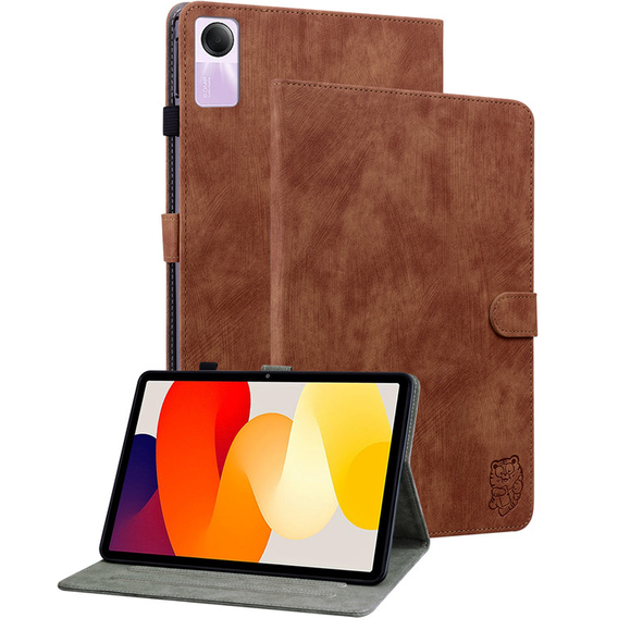 Θήκη για Xiaomi Redmi Pad SE 11", Wallet Pen Slot, καφέ