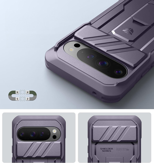 Θωρακισμένη θήκη Dexnor με άνοιγμα κάμερας και βάση στήριξης για Google Pixel 10 / Pixel 10 Pro