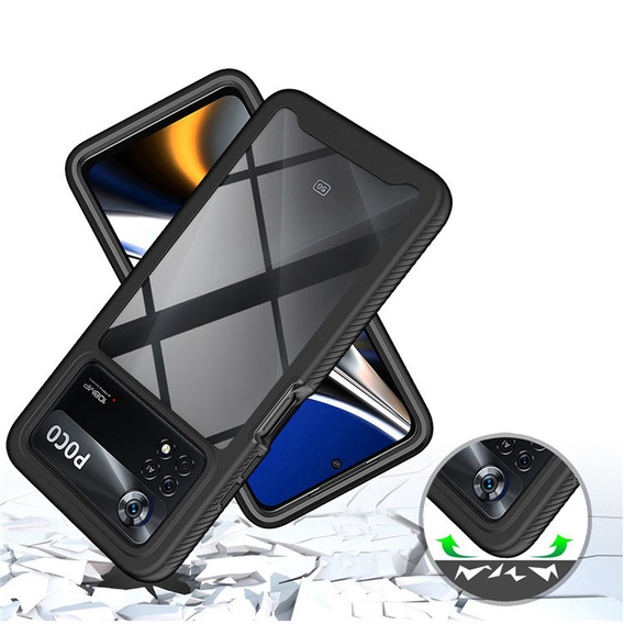 Θήκη για Xiaomi Poco X4 Pro 5G, Shockproof, με μεμβράνη, μπλε