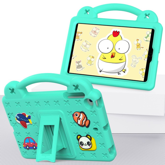 Παιδική θήκη για iPad mini 7.9" 2019/2015/2014/2013/2012 (5/4/3/2/1 gen.), Cute Patterns, με βάση, πράσινη