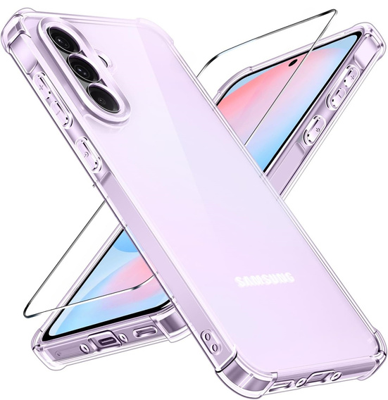 Θήκη για Samsung Galaxy A56, Erbord Dropproof, διαφανής + γυαλί