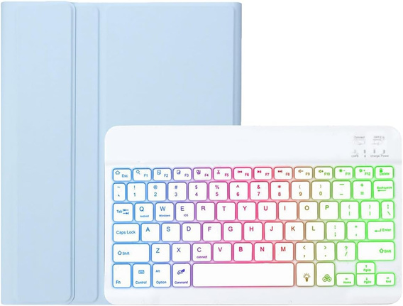 Θήκη με φωτιζόμενο πληκτρολόγιο bluetooth για iPad 10.9 2022 (10 gen.), μπλε