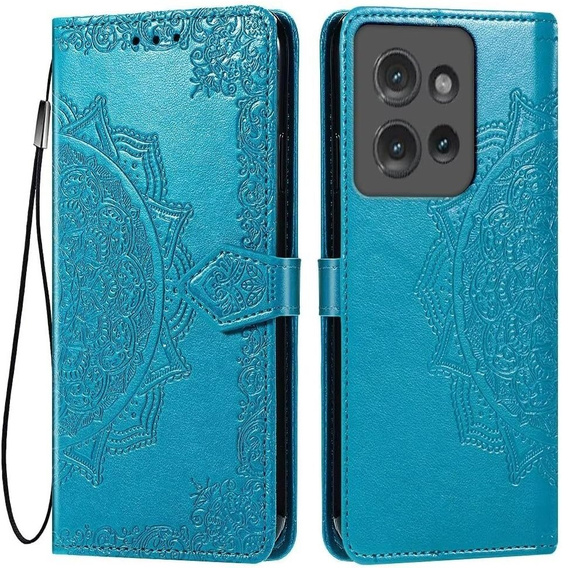 Θήκη με πτερύγιο για Motorola Edge 50 Neo / Motorola ThinkPhone 25, Mandala, μπλε