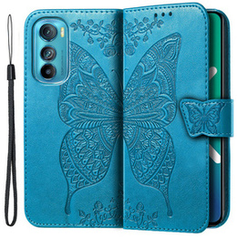 Θήκη με πτερύγιο για Motorola Edge 30, Butterfly, μπλε