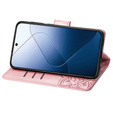 Θήκη με πτερύγιο για Xiaomi 14T Pro, Butterfly, ροζ rose gold