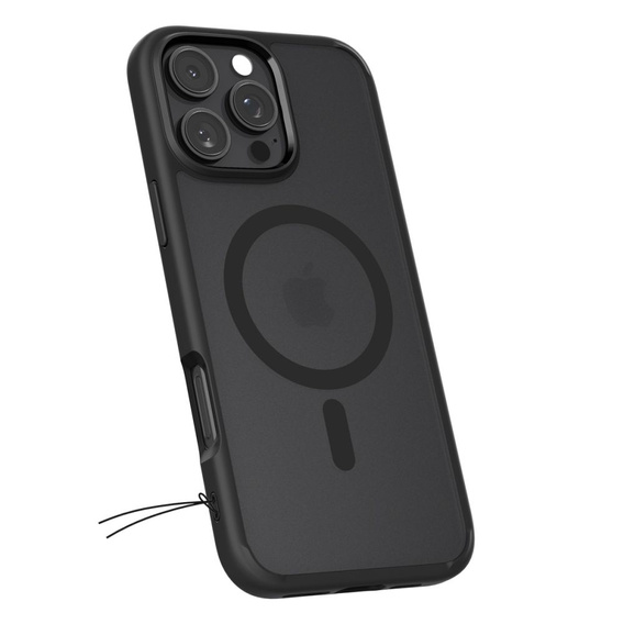 Θήκη MagSafe Spigen για iPhone 16 Pro, Ultra Hybrid, διαφανής / μαύρη + Μετριασμένο γυαλί 9H