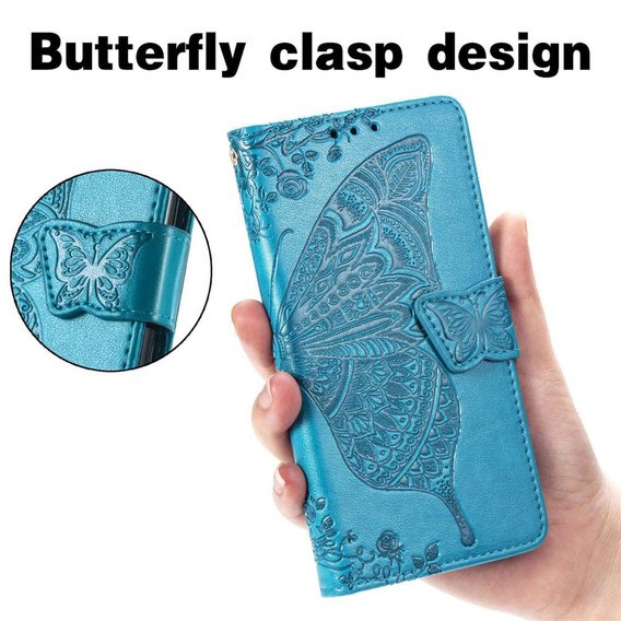 Θήκη με πτερύγιο για Motorola Moto G32, Butterfly, μπλε