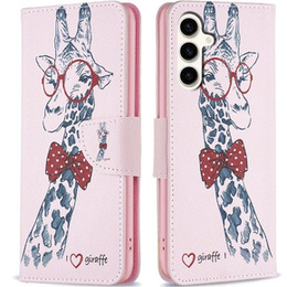 Θήκη με πτερύγιο για Samsung Galaxy S23 FE, Wallet, Giraffe ροζ
