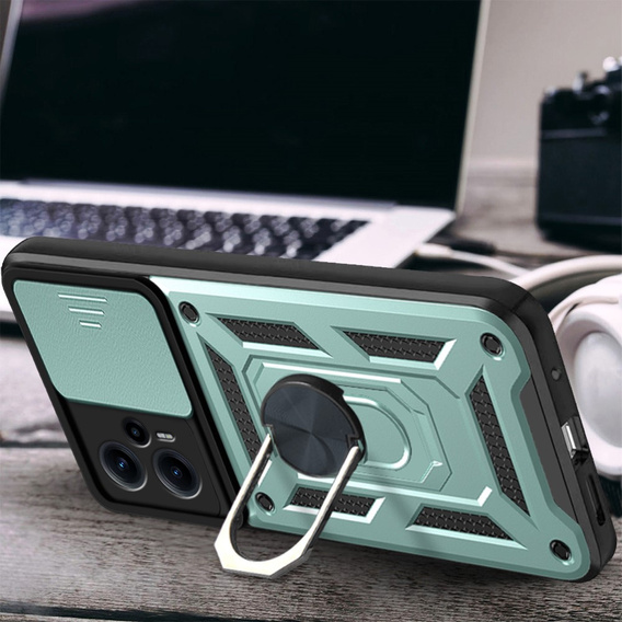Θήκη για Xiaomi Poco F5, CamShield Slide, πράσινο
