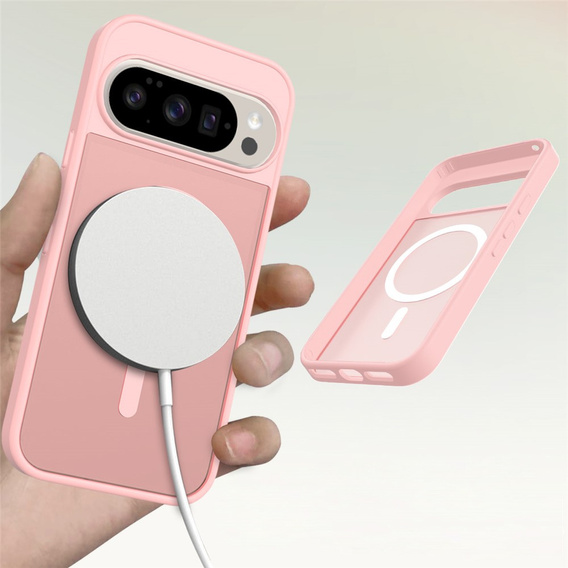 Θήκη Matt για Google Pixel 10 / 10 Pro, για MagSafe, ημιδιαφανές ροζ