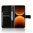 Θήκη με πτερύγιο για Realme GT 7 Pro, Crazy Horse Wallet, μαύρη
