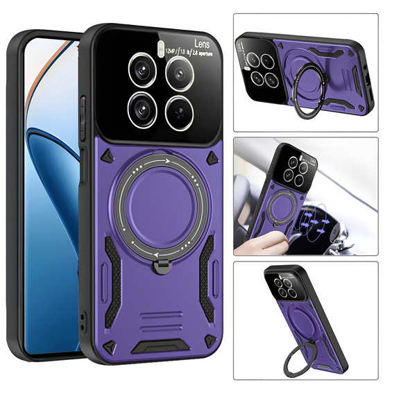 Θωρακισμένη θήκη για Realme 12 Pro 5G / 12 Pro+ 5G, Magnetic Ring, μωβ