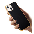 Θήκη για iPhone 13, Cowhide Leather, μαύρη