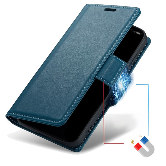 Θήκη για Xiaomi Redmi Note 13 Pro 4G, ERBORD Glossy Litchi, πορτοφόλι με πτερύγιο, μπλε