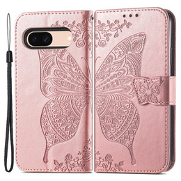 Θήκη με πτερύγιο για Google Pixel 8A, Butterfly, ροζ rose gold