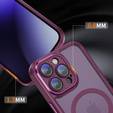 Θήκη για iPhone 14 Pro, ERBORD Impact Guard, MagSafe, μπορντό